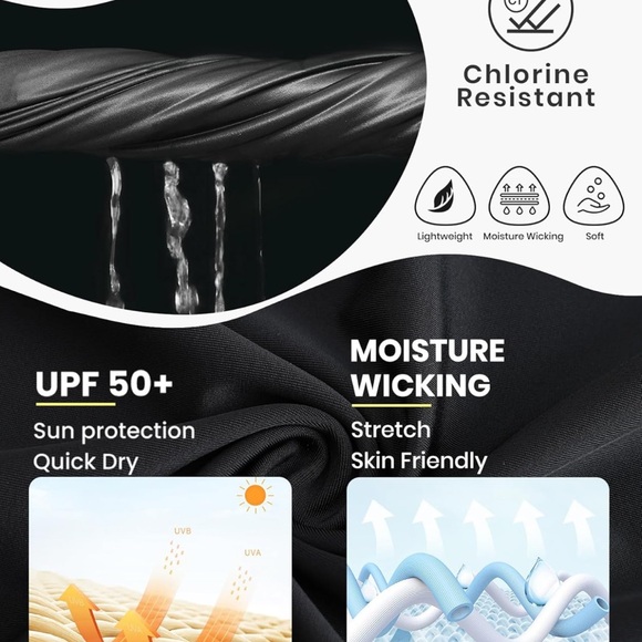 Black swim shorts with pockets and tummy control - Picture 5 of 7